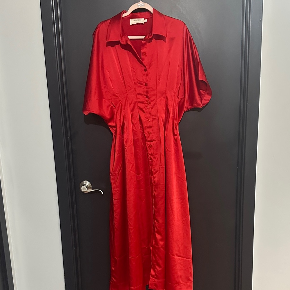 Anthropologie Exquise XL Red Maxi Dress